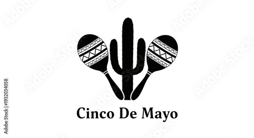 Cinco De Mayo Cactus Maracas Silhouette Party Celebration