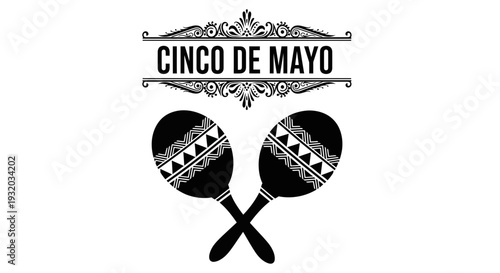 Cinco de Mayo Celebration with Maracas Icons