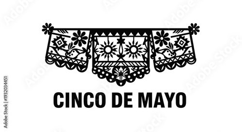 Cinco de Mayo Papel Picado Banner - Mexican Fiesta Decoration