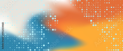 Abstract color gradient background grains orange blue yellow white noise texture backdrop banner poster cover design, vector