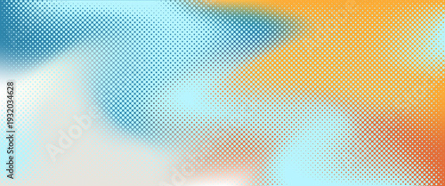 Abstract color gradient background grains orange blue yellow white noise texture backdrop banner poster cover design, vector