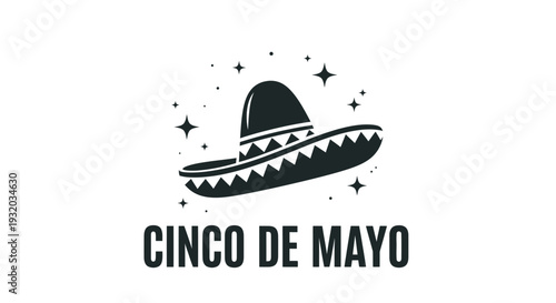Cinco de Mayo Sombrero Hat with Stars - Mexican Celebration Icon