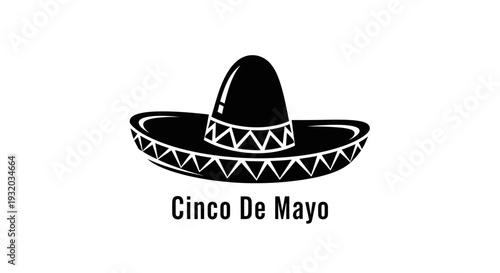 Cinco De Mayo sombrero icon, traditional Mexican hat vector illustration