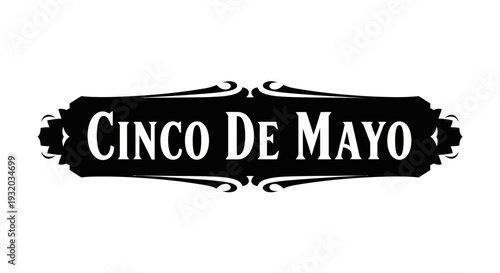 Cinco De Mayo Text Banner - Festive Celebration Title Graphic