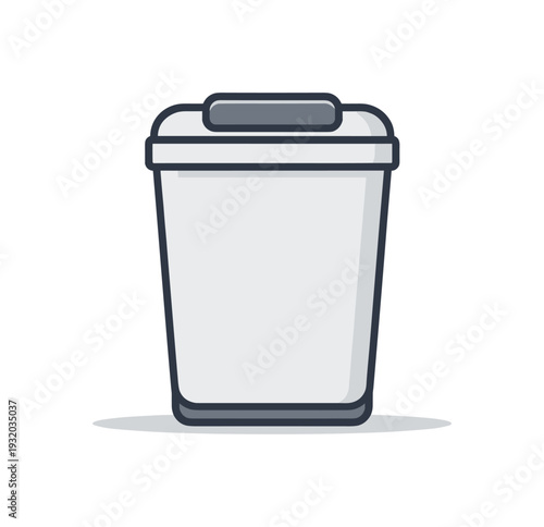 Trash Bin Silhouette. Tr ashb in silhouette shown in astr aight fr ont viewemph asiz ing cle ansymmetry rounded edges and bal