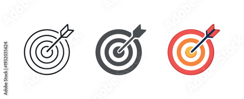 Goal alignment outcome represented by a circular target board with concentric rings and central bullseye, its shape and structure
