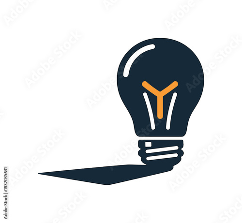 Light bulb silhouette object presented inup rightthreequ arter product pose with cle anprop orti ons and smooth curves positi