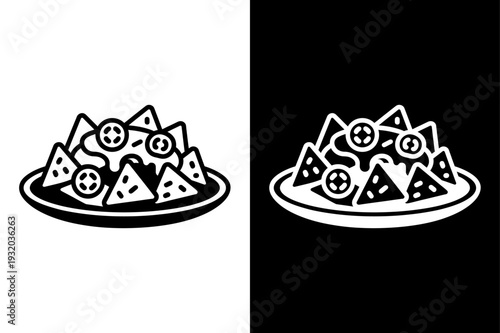 Nachos vector icon graphic isolated sketch illustration on white background.
