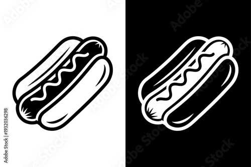 Hot Dog  vector icon graphic isolated sketch illustration on white background.