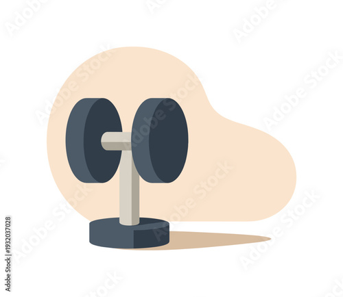 Minimalist dumbbell illustration on a soft pastel background with copy space