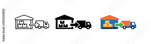 Commerce operations context represented by a fulfillment flow symbol combining storage and dispatch cues to indicate systematic