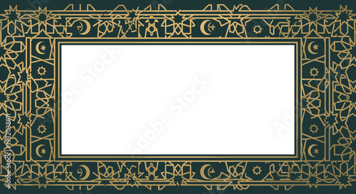Intricate gold and green ornamental frame.