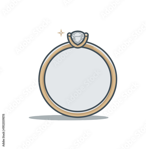 Elegant diamond engagement ring with a sparkling gemstone on a clean background