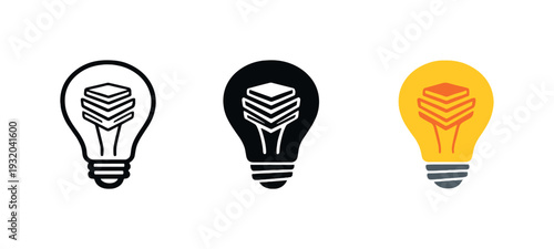 Achieved understanding outcome represented by a lightbulb with layered filament details suggesting accumulated knowledge and