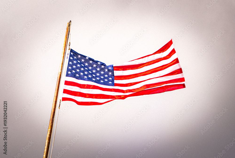 Obraz premium american flag blowing in the wind