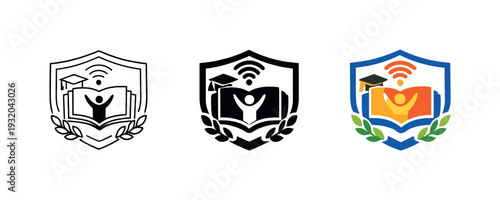 Advanced learning outcome portrayed by a refined education badge reflecting accessibility, technology, and student centered