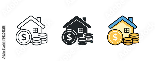 Real estate investment and financial growth concept with house and coins