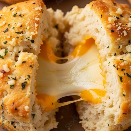 Delicious Garlic Bread Bombs with Melted Cheese Filling.