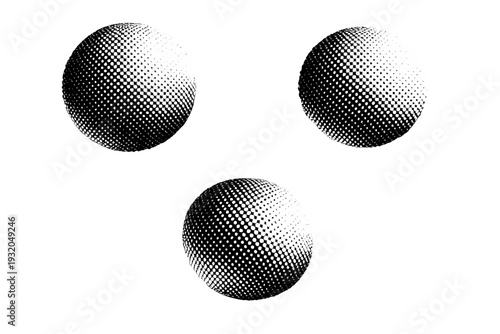 Halftone UI web background section A single webpage section background object shown in three views including centered view, offset layout view, and