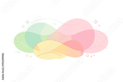 Pastel spring gradients. A soft abstract scene with flowing gradient shapes gently overlapping, creating a calm and fresh spring mood. Lightness, renewal, and