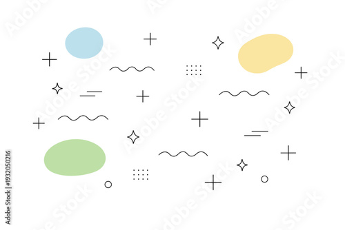 Abstract backgrounds. An airy decorative scene with floating lines, crosses, and rounded accents evenly distributed. Neutral, versatile backdrop suitable for