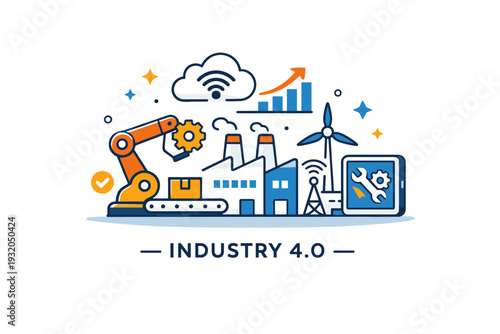 Factory and Industry . expressing future ready industrial innovation and smart infrastructure. An optimistic concept scene communicating progress, reliability