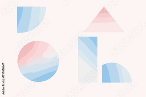 Geometric gradient background. Simple geometric shapes arranged with gentle gradients, creating structure and clarity. Order, balance, and modern