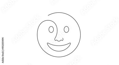 smiling yin yang face icon