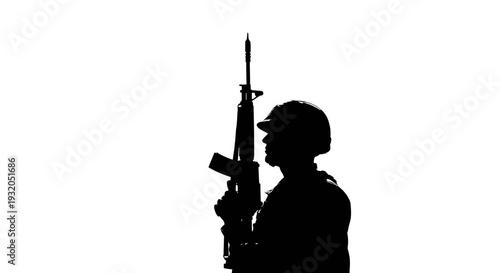 soldier silhouette holding rifle