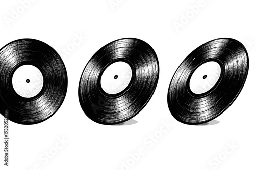 Vinyl Record ? center label area. A vinyl record focusing on the central label circle and spindle hole with accurate proportions, represented as the same