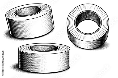 Packing Tape Roll ? industrial wide tape. A wide industrial packing tape roll with solid mass and reinforced core, depicted as one consistent roll shown in