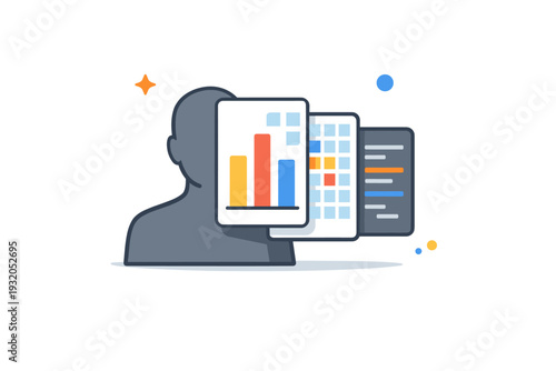 Algorithmic bias shown through a neutral human silhouette partially obscured by patterned data filters, conveying exclusion, unfair visibility and skewed