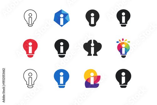 Contemporary art movements. Icon set. Set Logo of contemporary art movements: conceptual idea symbol. harmonious logo variations of the same emblematic