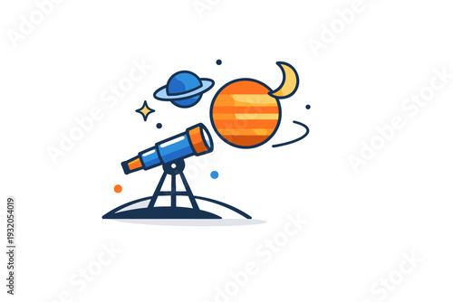 Astronomy and space exploration capturing human curiosity about the universe and the desire to understand distant worlds. A compact visual metaphor combining a