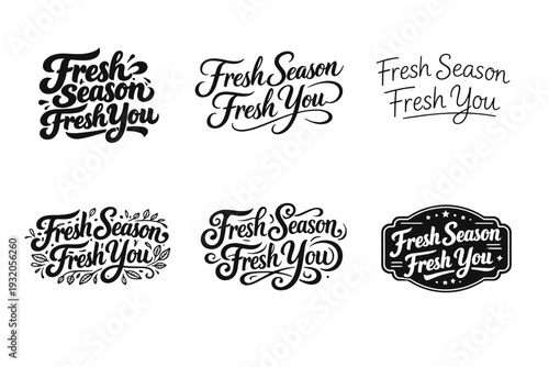 Fresh Season Fresh You. Set lettering. harmonious lettering variations of the same emblematic concept, each with different artistic interpretation (Bold