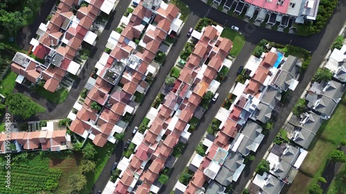 Aerial Drone Video Footage of Grid Residential Orbit