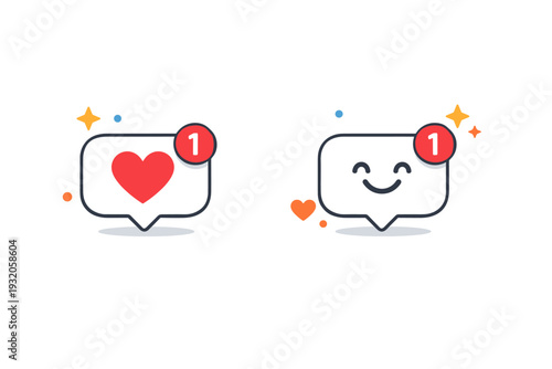 Micro joys illustrated through a notification icon transformed into a simple heart or smile, reflecting delight from kind messages and small digital