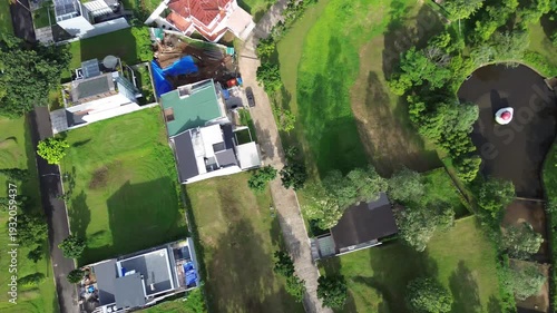 Aerial Drone Video Footage of Residential Landscape