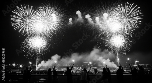 fireworks over the city