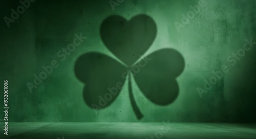 St Patrick’s Day Large Shamrock Shadow Green Stage Background
