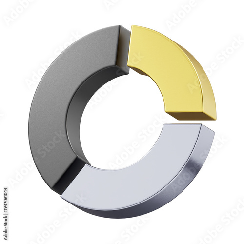 Pie Chart 3d icon gold