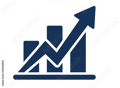 Vector business graph icon with arrow
