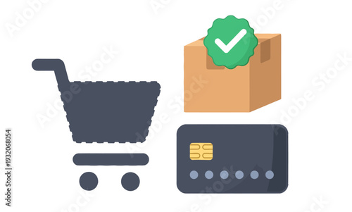 Set of 3 ecommerce icons vector