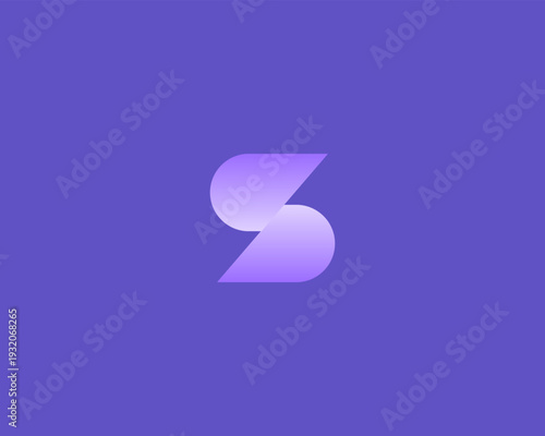 Abstract letter S with smooth gradient shapes. Universal geometric vector logo for luxury branding, corporate identity, or startup. Minimalist monogram