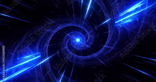 Vibrant Purple and Blue Spiral Light Effects.