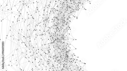 Abstract plexus style geometric mesh with interconnected dots and lines forming a tech inspired background.