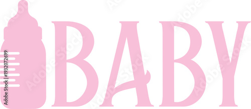 Baby girl typography design on plain white transparent isolated background for card, shirt, hoodie, sweatshirt, apparel, tag, mug, icon, poster or badge