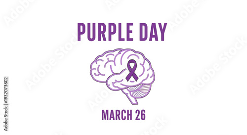 Purple Day Epilepsy Awareness Brain Illustration 1.