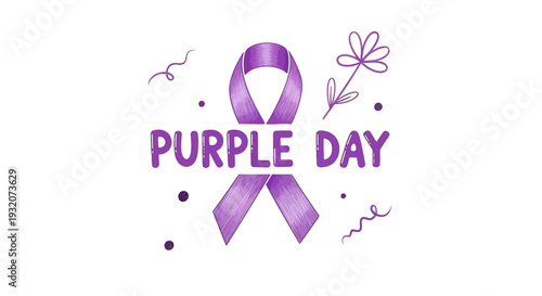 Purple Ribbon Epilepsy Awareness Purple Day.