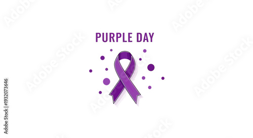 Purple Ribbon Symbolizing Epilepsy Awareness Purple Day.